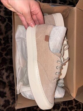 Sperry Women's Tan Herringbone Low-Top Sneakers